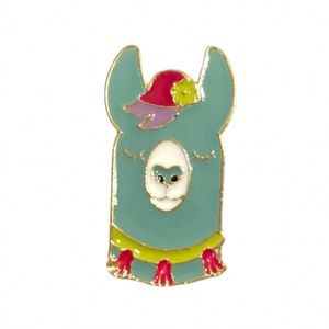 Llama w/ Rainbow Hat Enamel Pin / Brooch